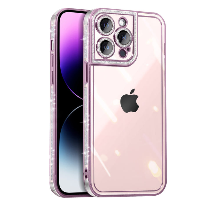 Glitter Crystalised Clear Silicone Case for Apple iPhone 14 13 12 11 Pro Max - Eastlakes Electronics