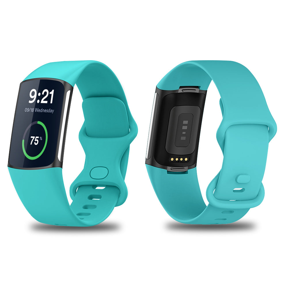 Fitbit Charge 5 & 6 Silicone Sports Watch Band Strap Teal Green - Eastlakes Electronics