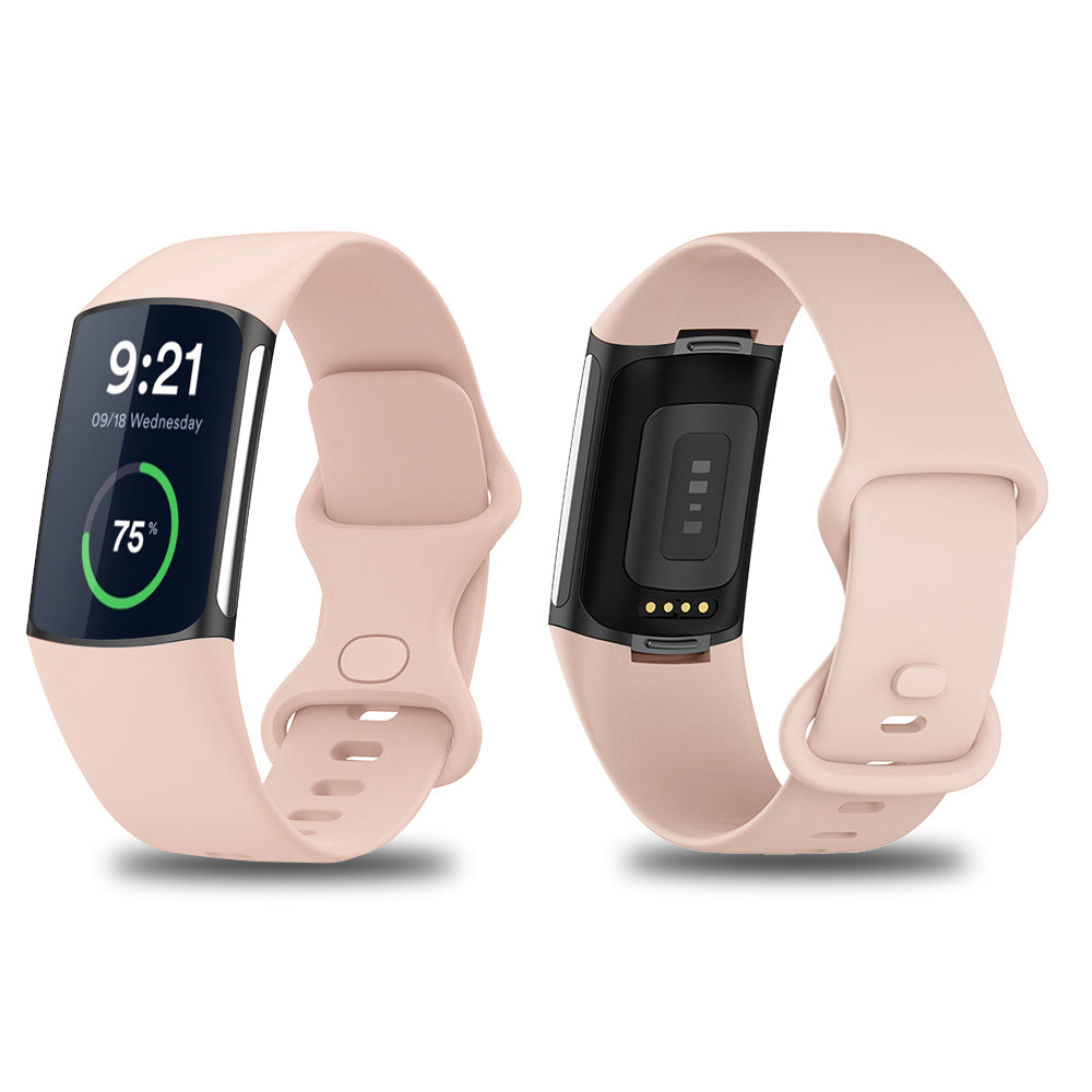 Fitbit Charge 5 & 6 Silicone Sports Watch Band Strap Light Pink - Eastlakes Electronics