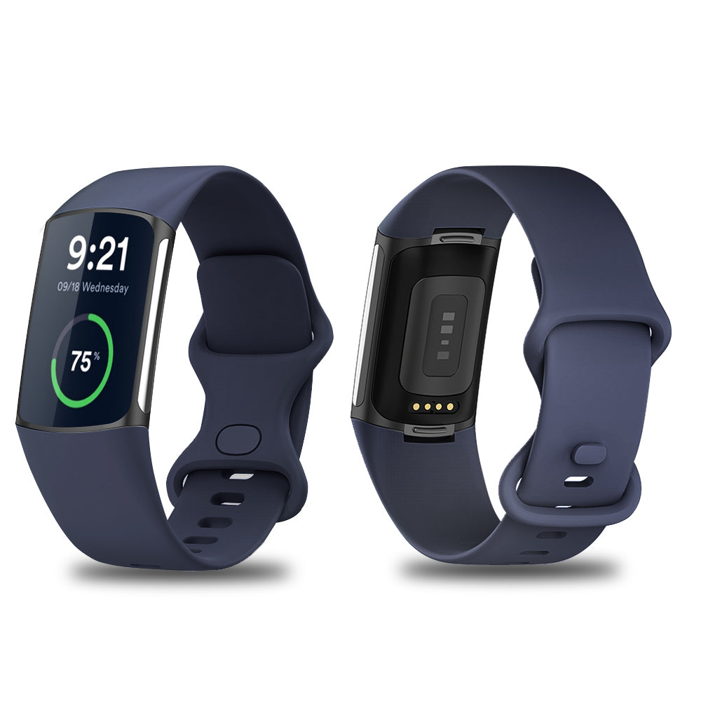 Fitbit Charge 5 & 6 Silicone Sports Watch Band Strap Navy Blue - Eastlakes Electronics