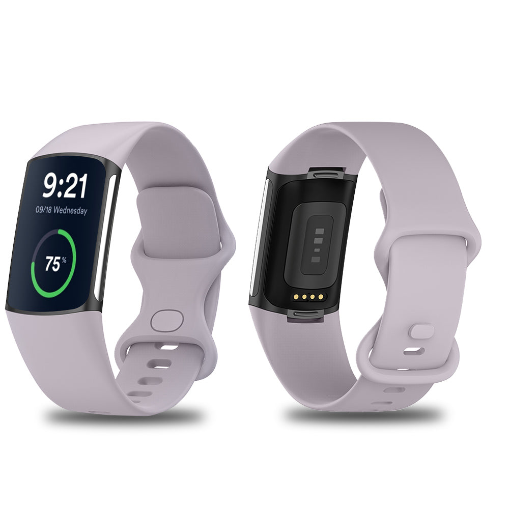Fitbit Charge 5 & 6 Silicone Sports Watch Band Strap Light Purple - Eastlakes Electronics