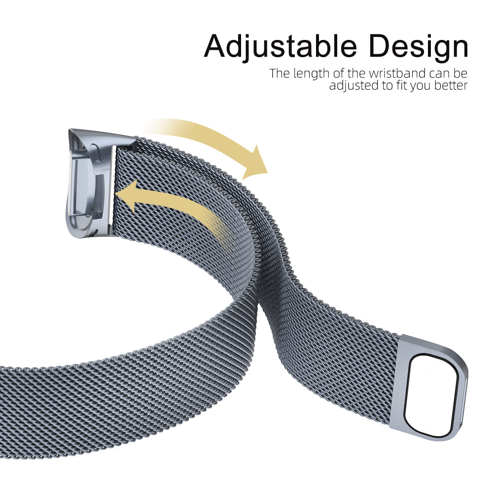 Fitbit Charge 5 and 6 Milanese Stainless Steel Magnetic Loop Band Watch Strap - Eastlakes Electronics