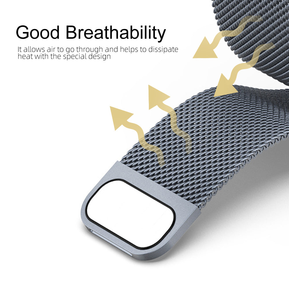 Fitbit Charge 5 and 6 Milanese Stainless Steel Magnetic Loop Band Watch Strap - Eastlakes Electronics