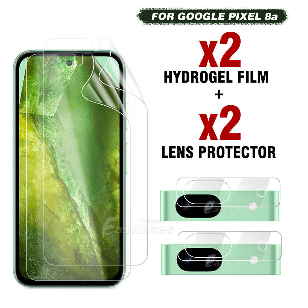 [4-in-1] Google Pixel Hydrogel Screen Protector + Lens Tempered Glass Kit