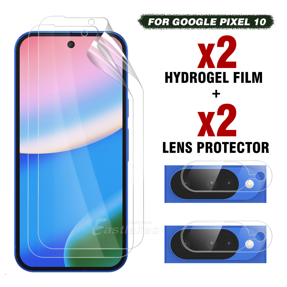 [4-in-1] Google Pixel Hydrogel Screen Protector + Lens Tempered Glass Kit