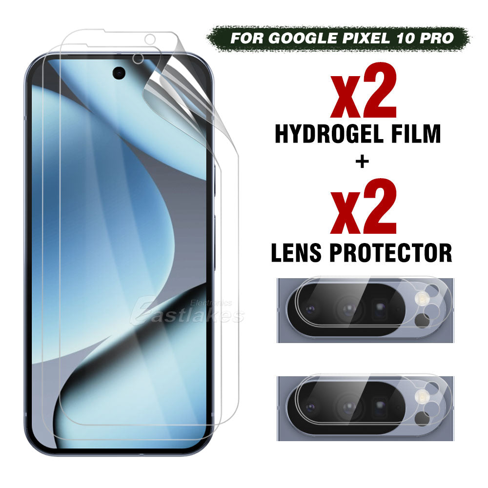 [4-in-1] Google Pixel Hydrogel Screen Protector + Lens Tempered Glass Kit
