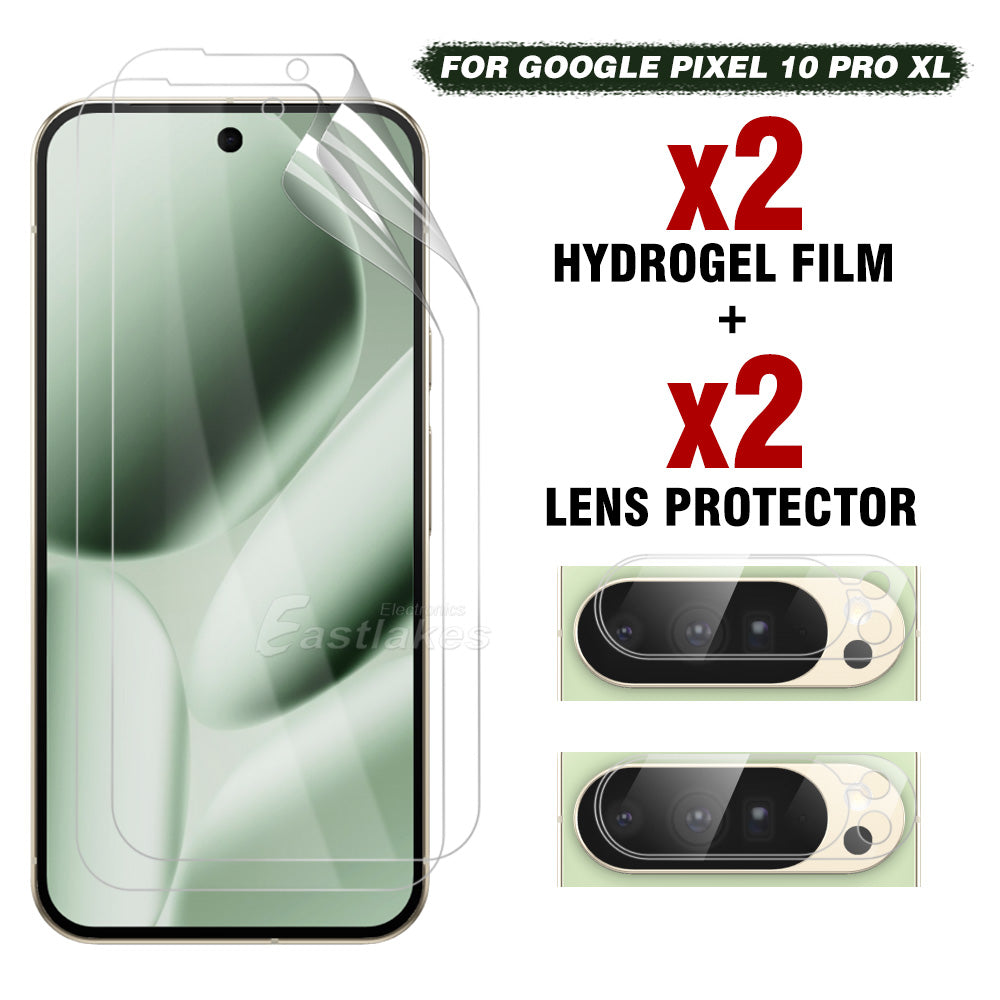 [4-in-1] Google Pixel Hydrogel Screen Protector + Lens Tempered Glass Kit
