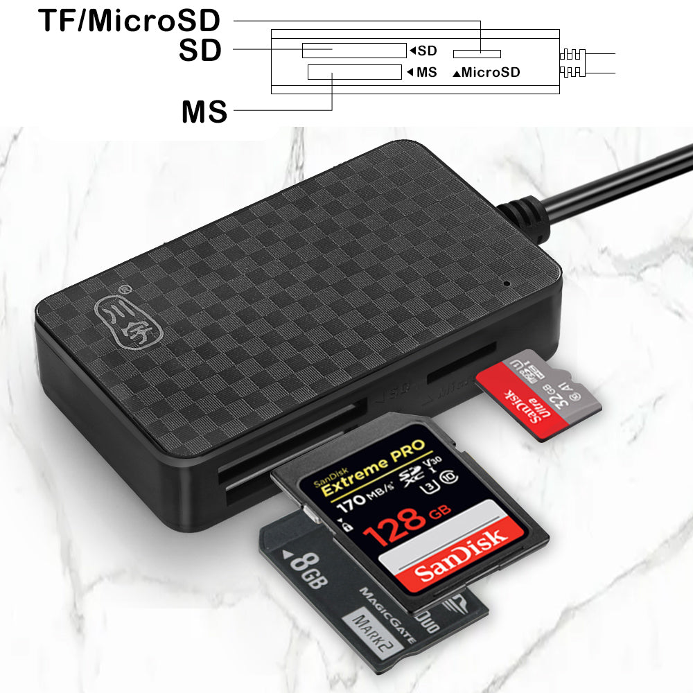 4-in-1 USB 3.0 Multi Memory Card Reader