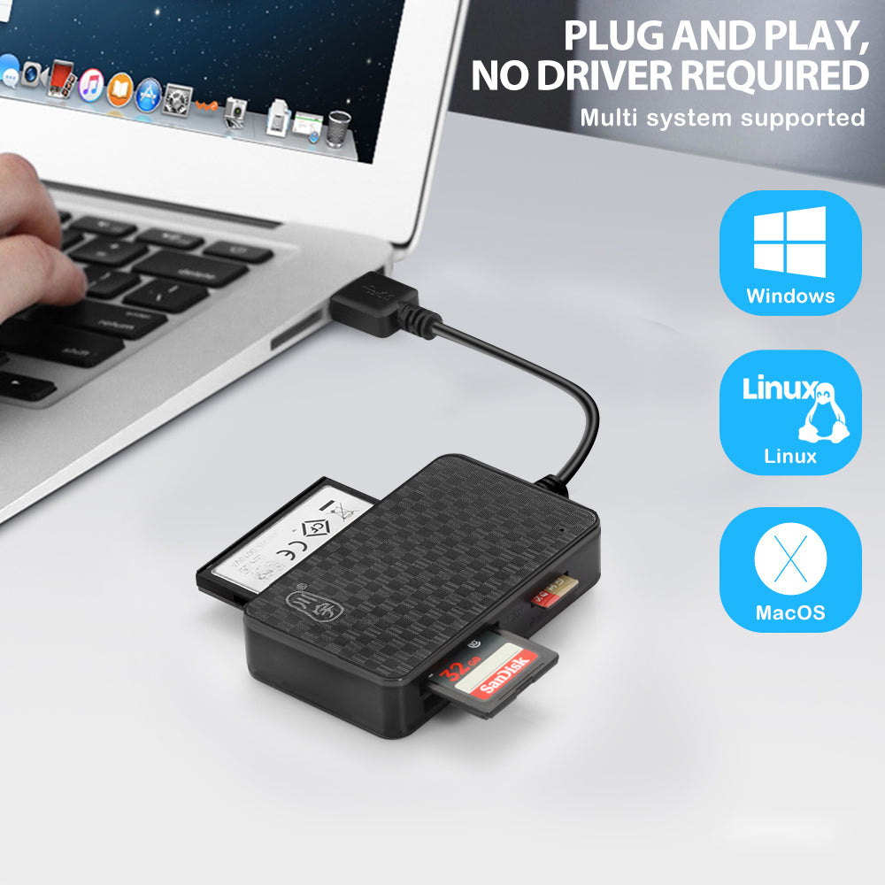 4-in-1 USB 3.0 Multi Memory Card Reader