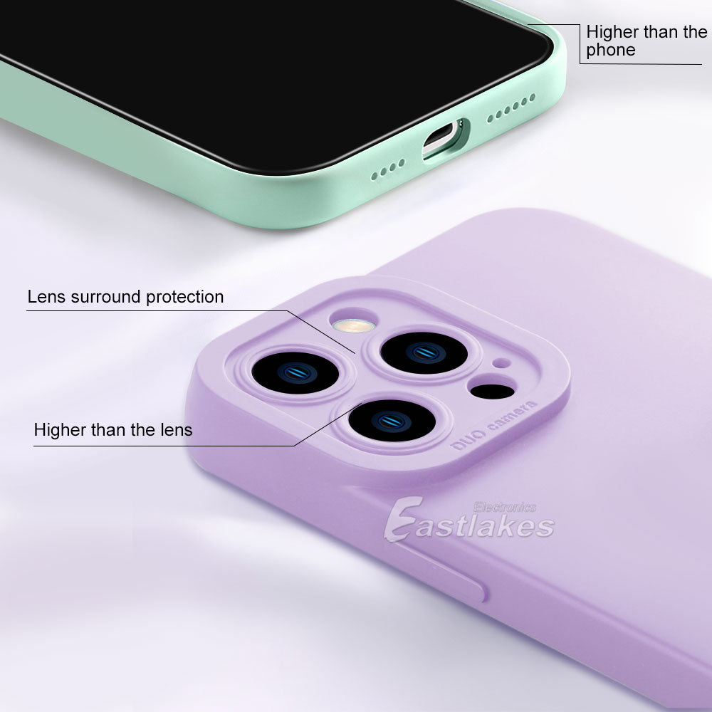 Shockproof Liquid Silicone Case with Camera Lens Protection for Apple iPhone 14 13 Pro Max - Eastlakes Electronics Sydney Australia