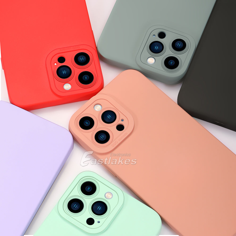 Shockproof Liquid Silicone Case with Camera Lens Protection for Apple iPhone 14 13 Pro Max - Eastlakes Electronics Sydney Australia