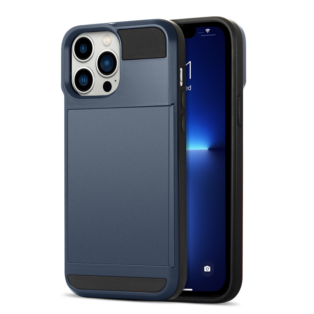 Shockproof Sliding Card Pocket Case Cover For iPhone 13 / 12 / 11 / XS / XR Series