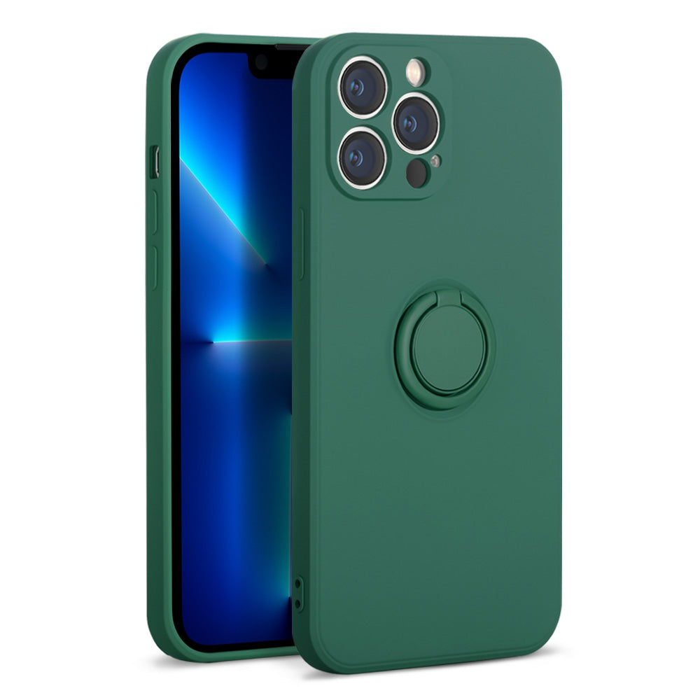 Silicone Case with Ring Holder for iPhone 13 12 11 Pro Max mini