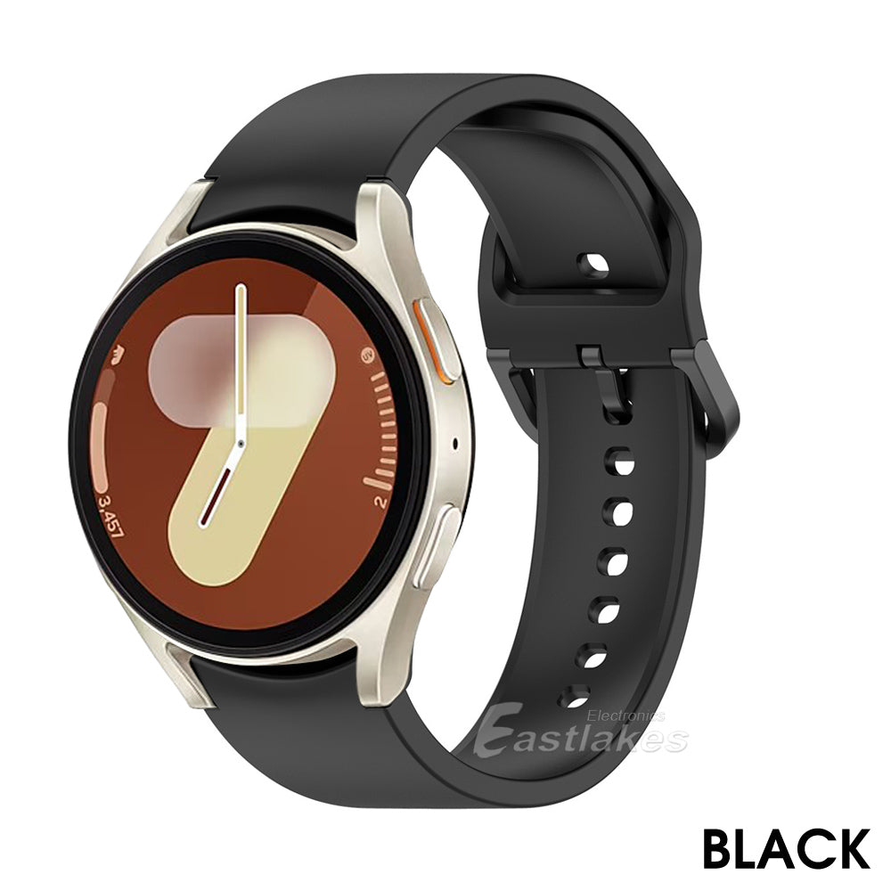 Samsung Galaxy Watch 7 Silicone Sport Watch Strap Band Black - Eastlakes Electronics