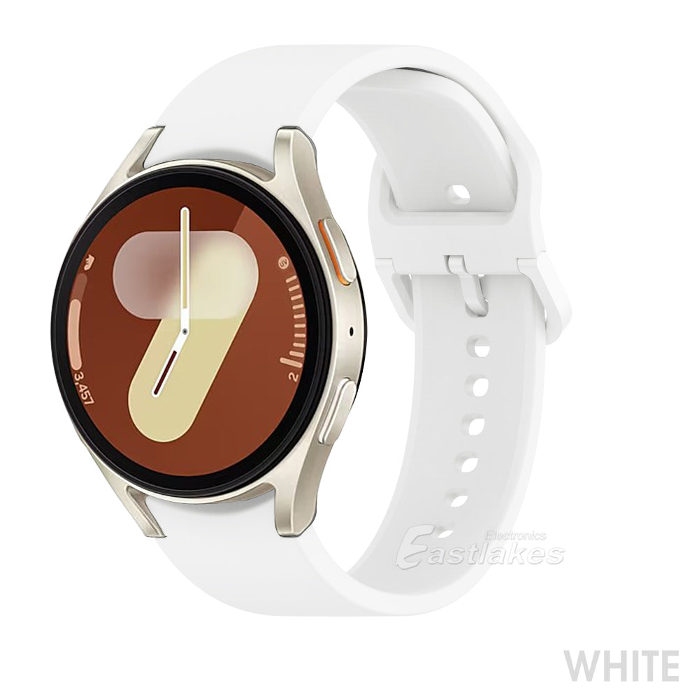 Samsung Galaxy Watch 7 Silicone Sport Watch Strap Band White - Eastlakes Electronics