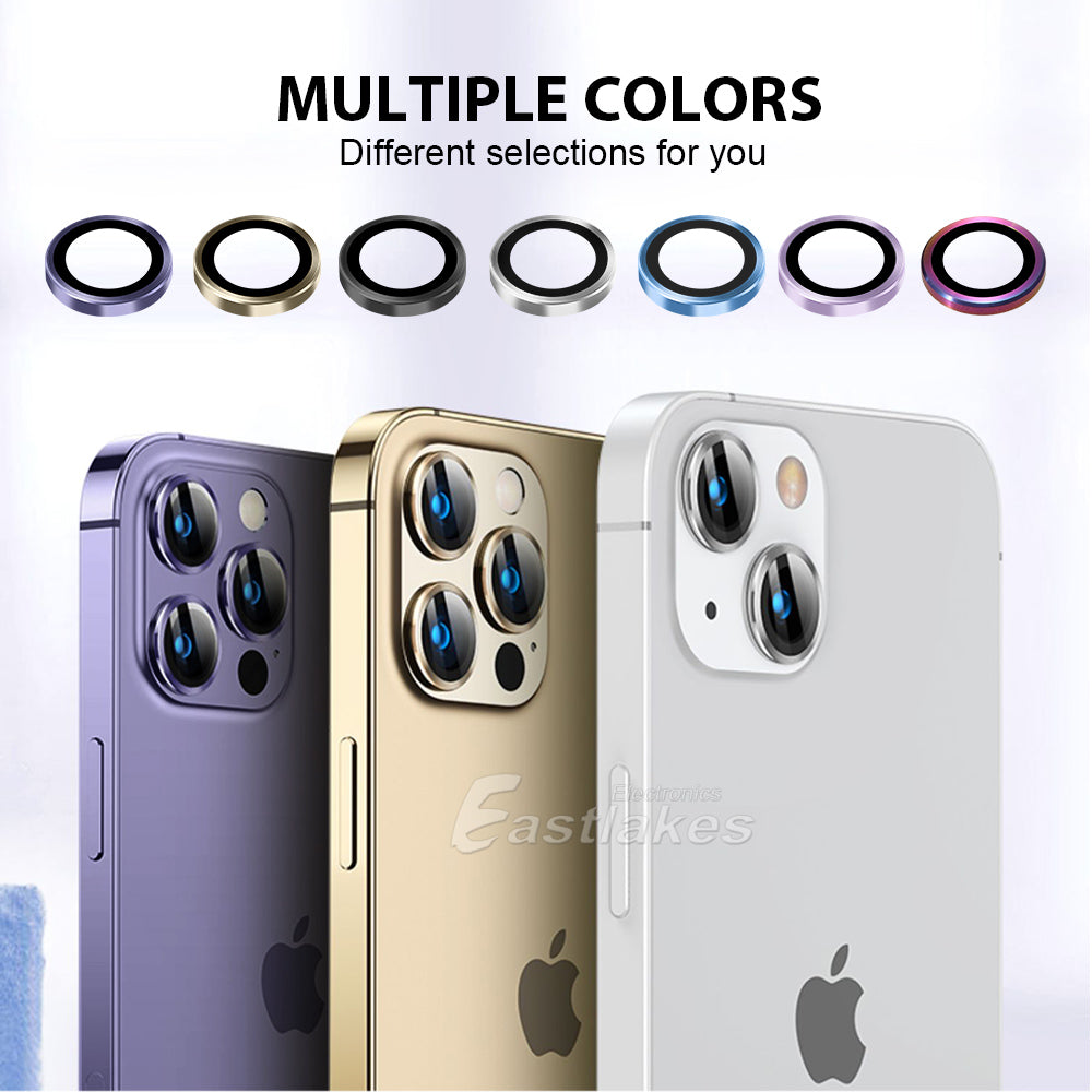 Apple iPhone 14 13 Series Metal Camera Lens Tempered Glass Protector - Eastlakes Electronics