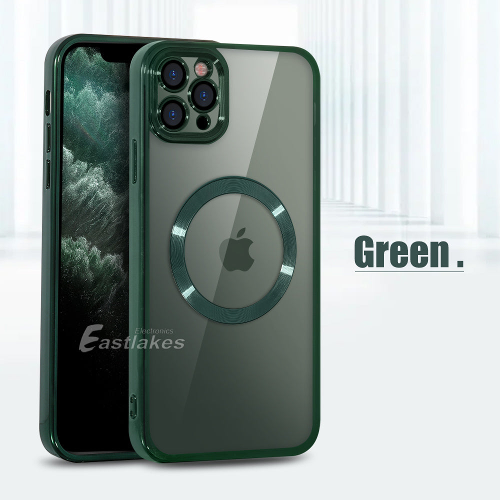 iPhone 15 MagSafe Metallic Clear iPhone Case Cover Green - Eastlakes Electronics