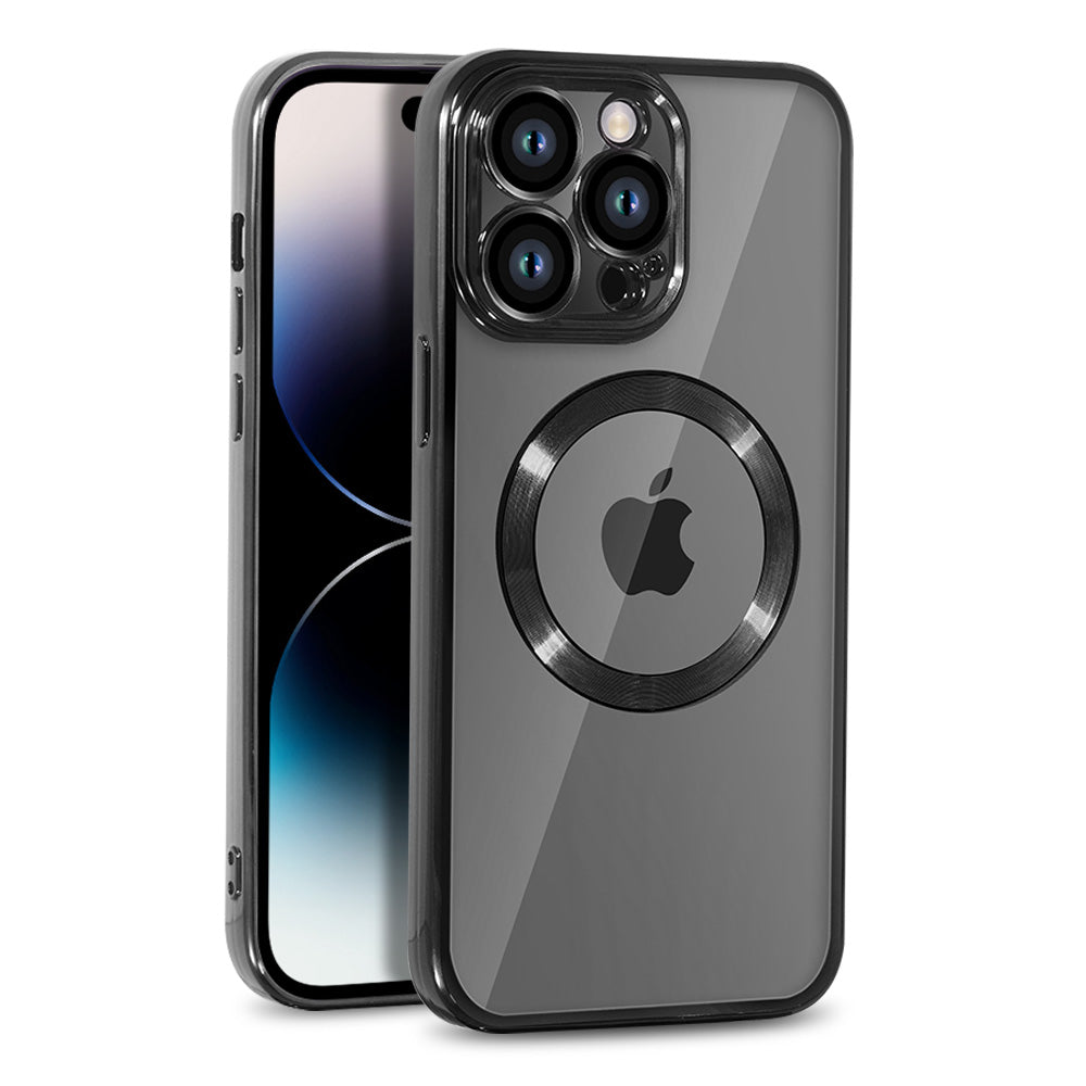 iPhone Silicone MagSafe Compatible Metallic Clear Case