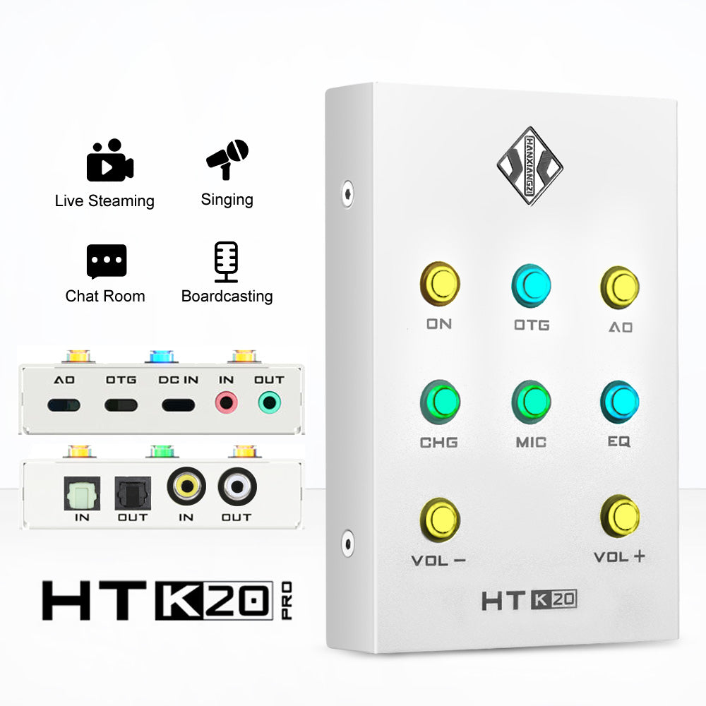 HANIANGZI HT-K20 PRO USB Audio Interface Live Steaming Lossless Digital Transmitter Converter