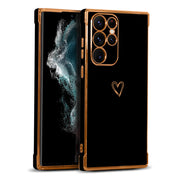 Cute Heart Metallic Silicone Shockproof Case For Samsung Galaxy