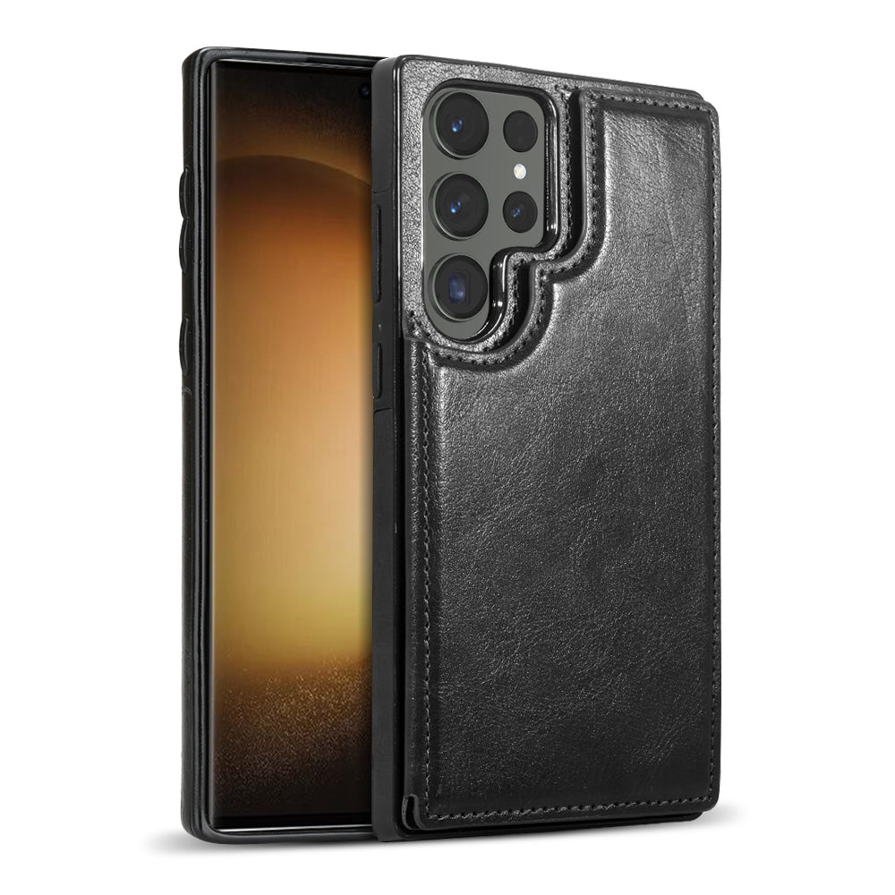 Magnetic Leather Flip Wallet Case for Samsung S23 S22 S21 S20 Note 20 Note 10 Series