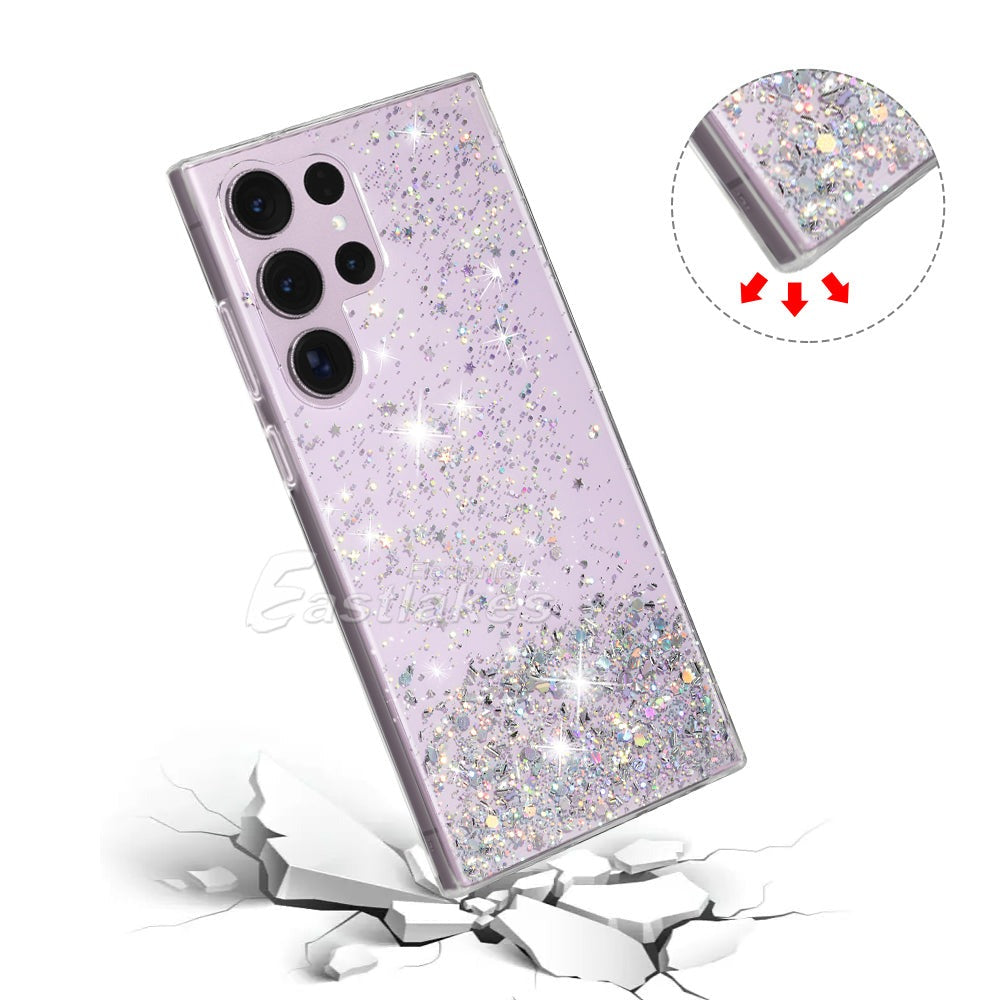 Gradient Glitter Clear Silicone Case for Samsung Galaxy S23 S22 S21 S20 - Eastlakes Electronics