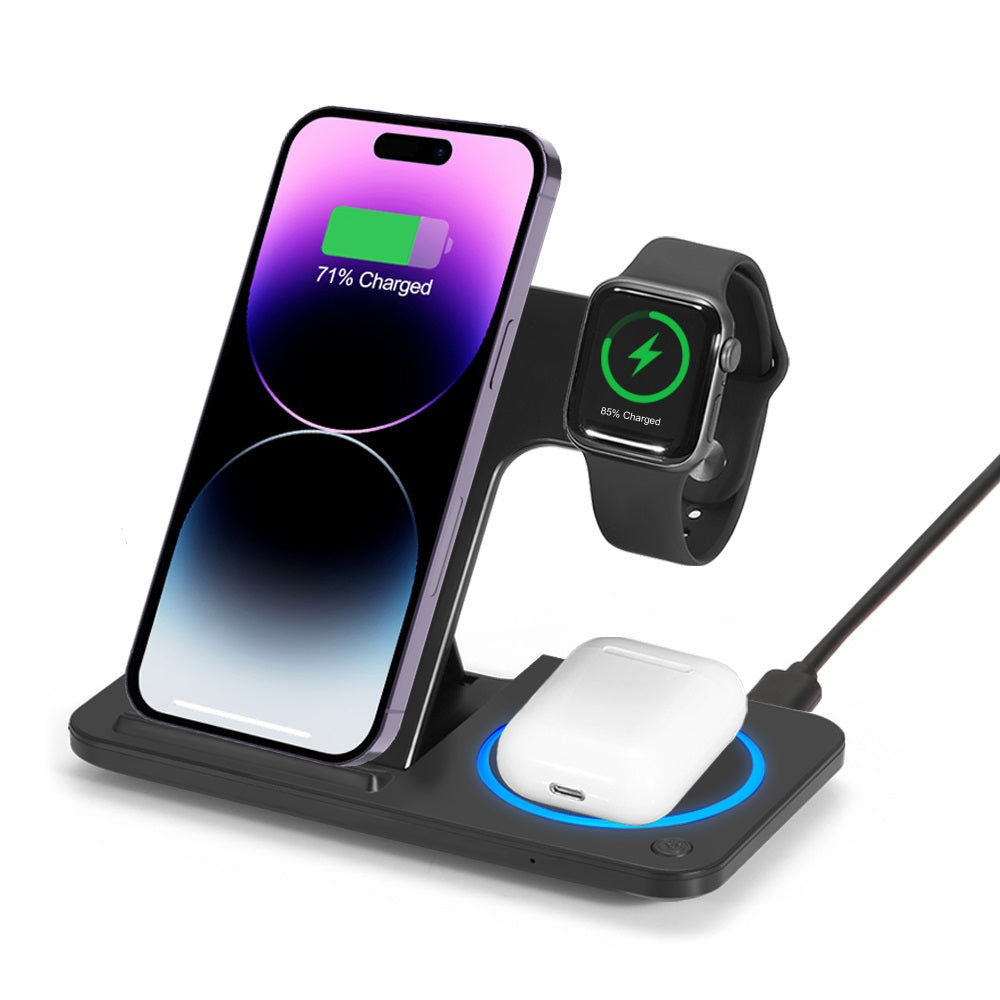 Wireless Charger 15W Qi Fast Charging Dock for Apple Watch iPhone AirPods