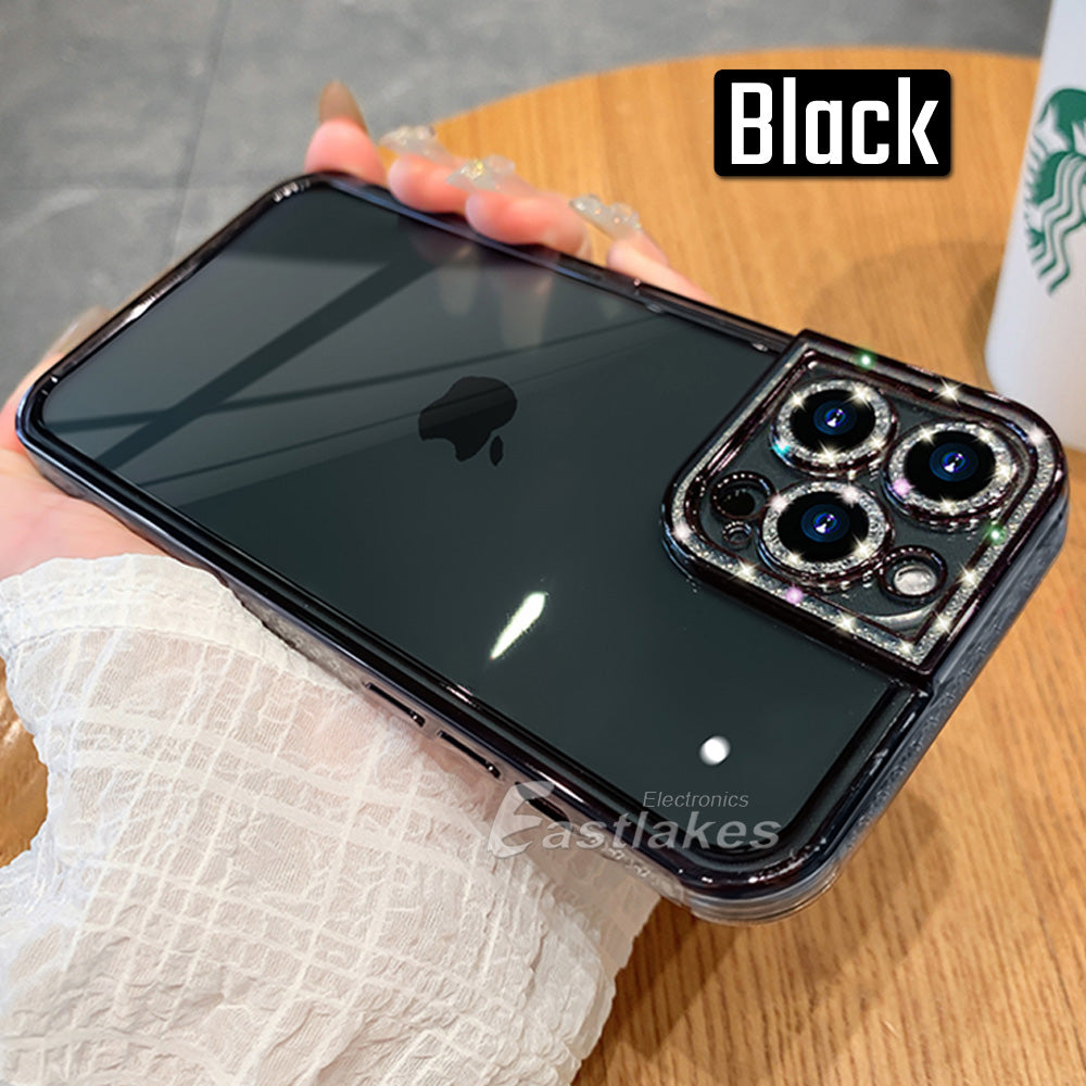 Glitter Crystalised Clear Silicone Case for Apple iPhone 14 13 12 11 Pro Max - Eastlakes Electronics