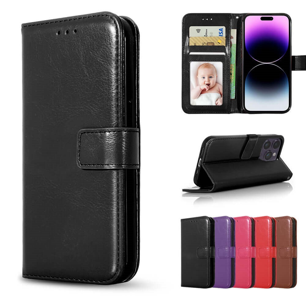 Apple iPhone Leather Flip Slot Holder Wallet Case Card 14 13 12 11 X - Eastlakes Electronics Sydney