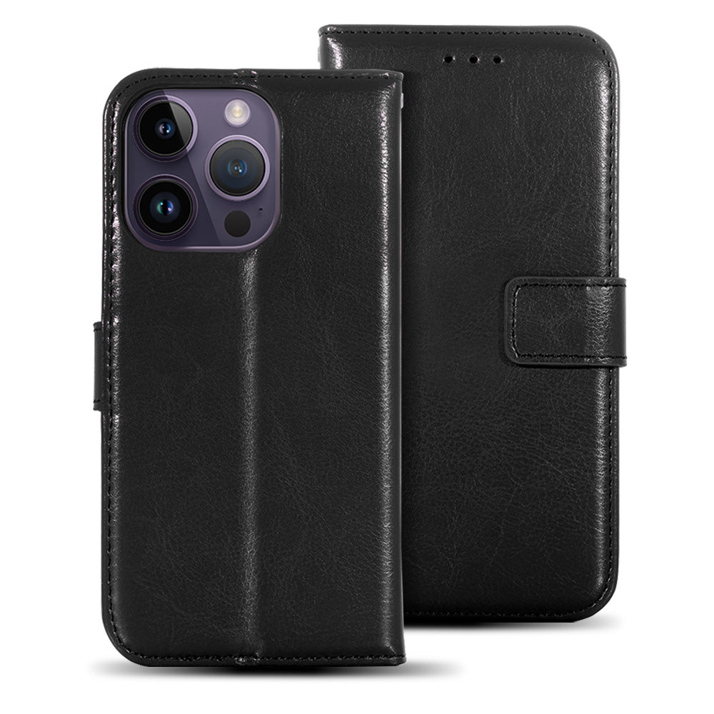 Apple iPhone Leather Flip Wallet Case Card 14 13 12 11 X Pro Max Plus