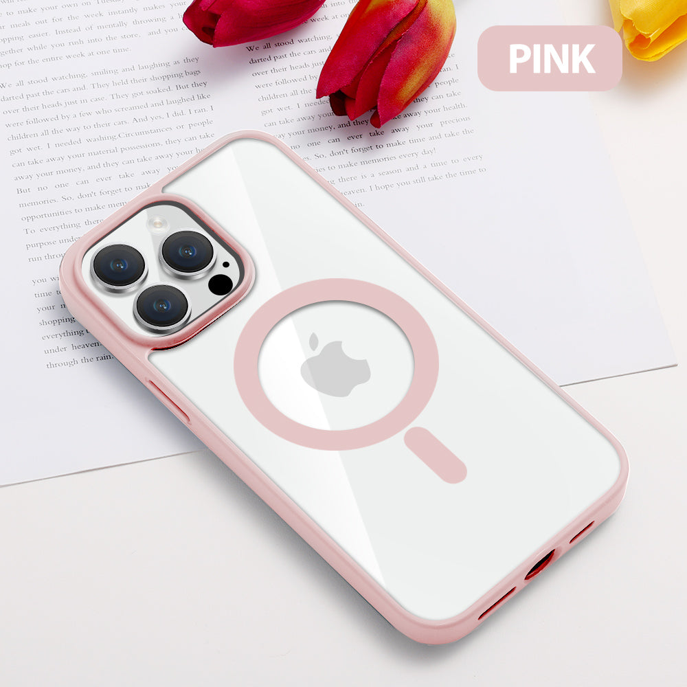 MagSafe Case Magnetic Clear Silicone Case for iPhone 14 Plus 13 12 11 Pro Max Pink- Eastlakes Electronics Sydney Australia