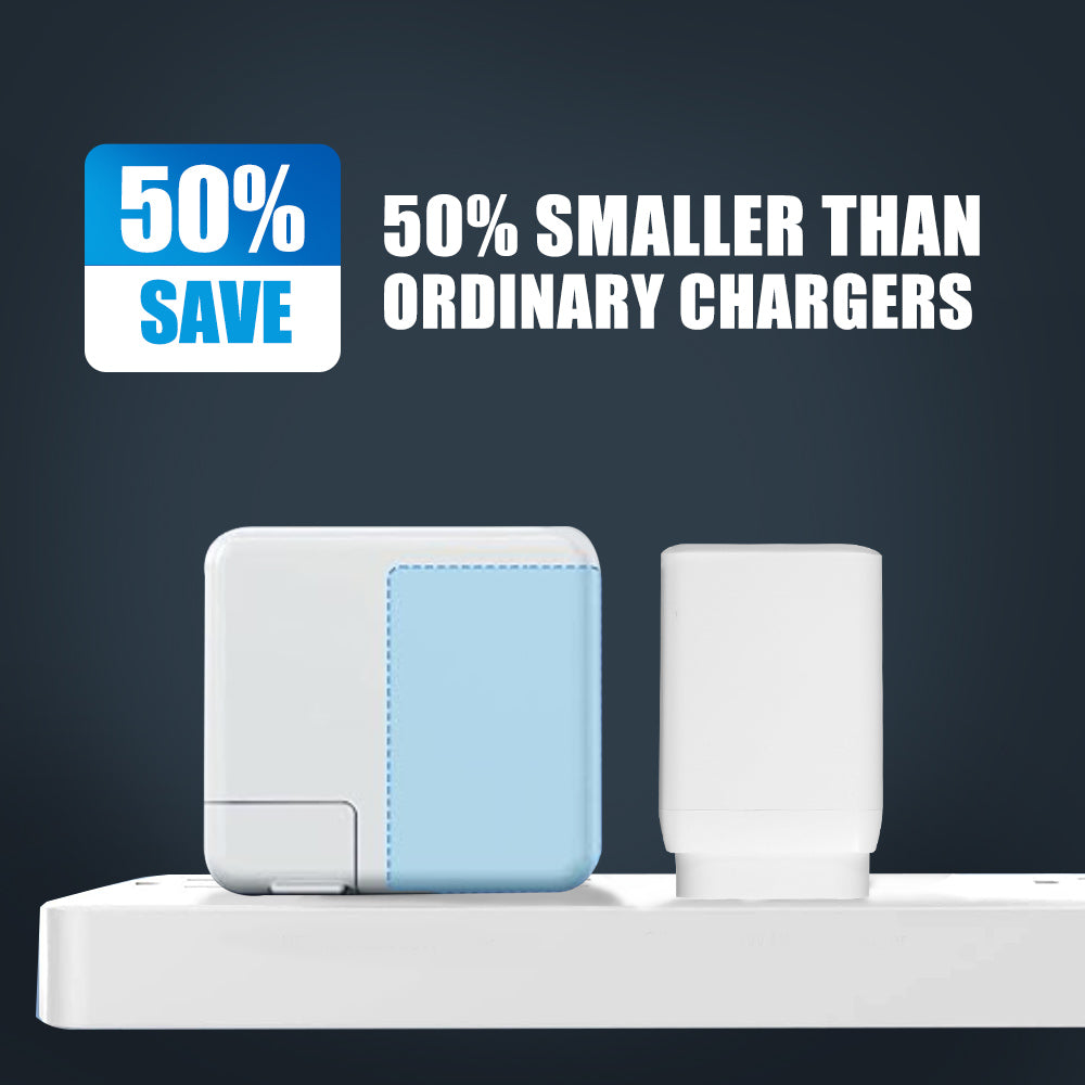 EASTele 65W 3 Ports GaN USB C to USB C AC Power Adapter Wall Charger