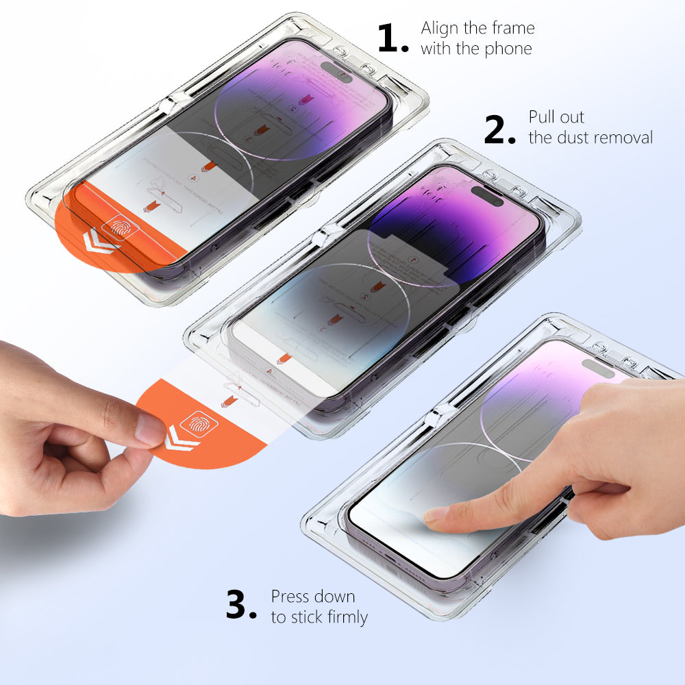 Tempered Glass Screen Protector With Easy Installation Tool For iPhone 14 Pro Max 13 12 11 Xs XR - Eastlakes Electronics