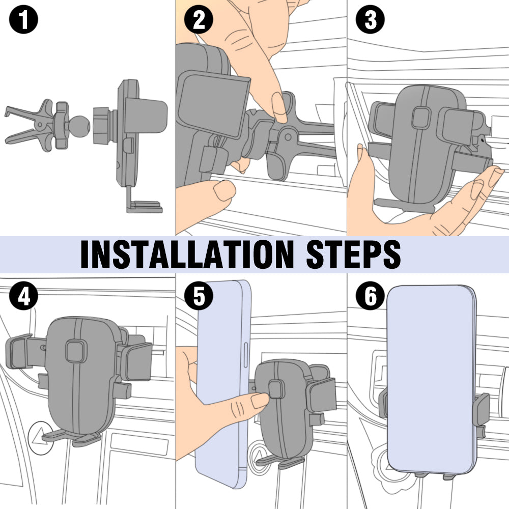 Yesido 360° Universal Air Vent Car Holder Phone Mount Stand For Apple iPhone Samsung Phones
