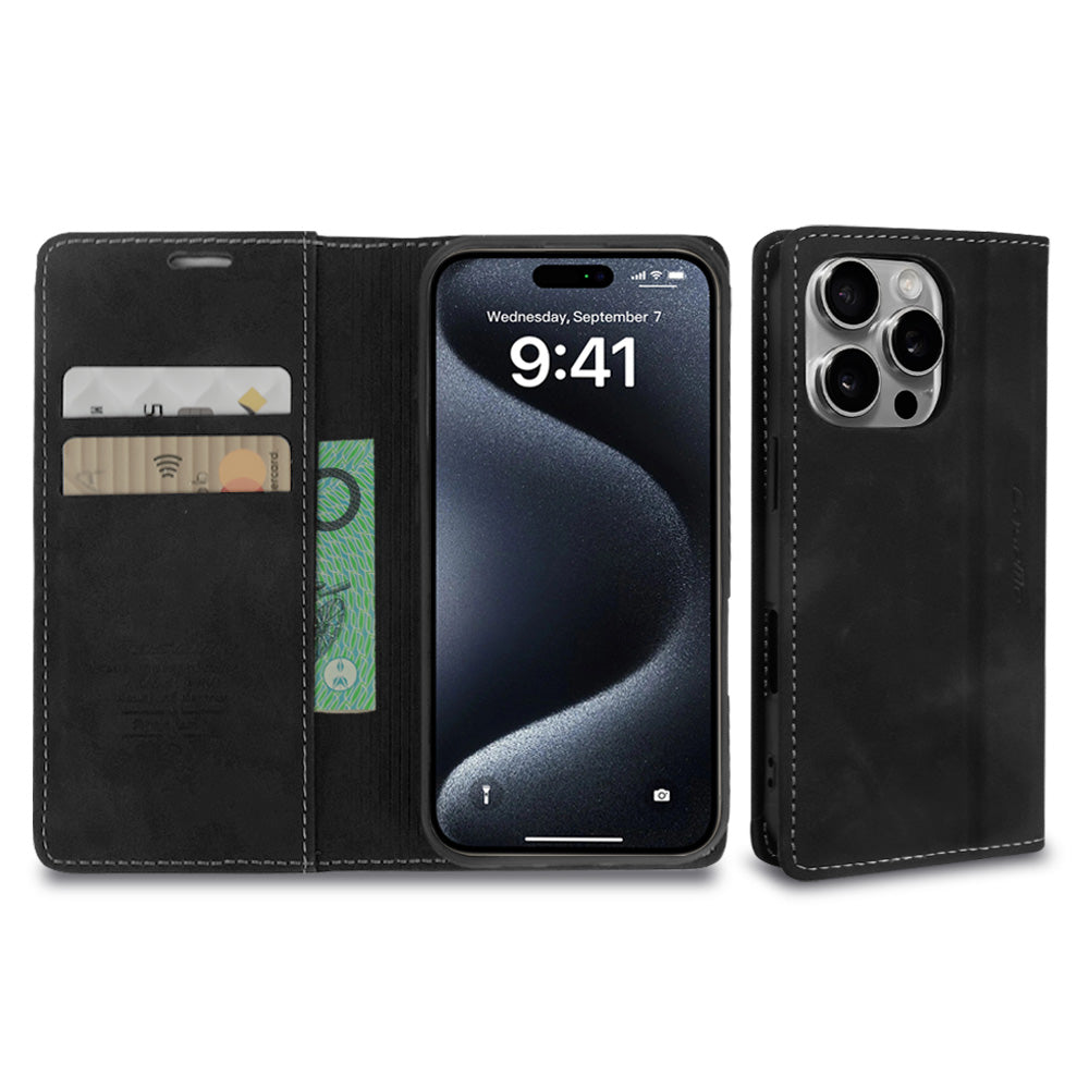 Retro Leather Flip Wallet Card Case Cover For Apple iPhone 15 14 13 12 Pro Max mini