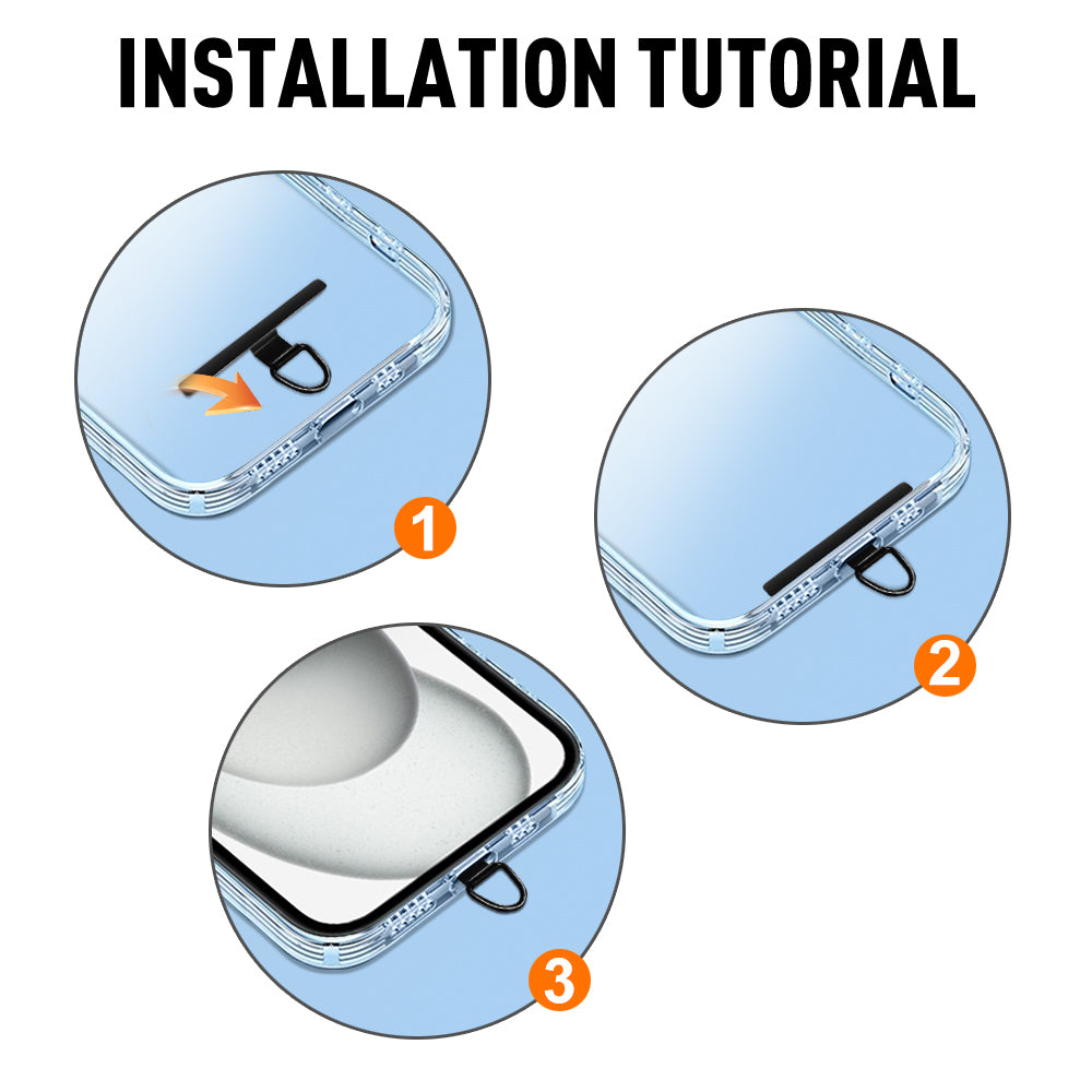 Metal Patch Mobile Phone Lanyard With Free Adjustable Hanging Neck Wrist Strap - Eastlakes Electronics