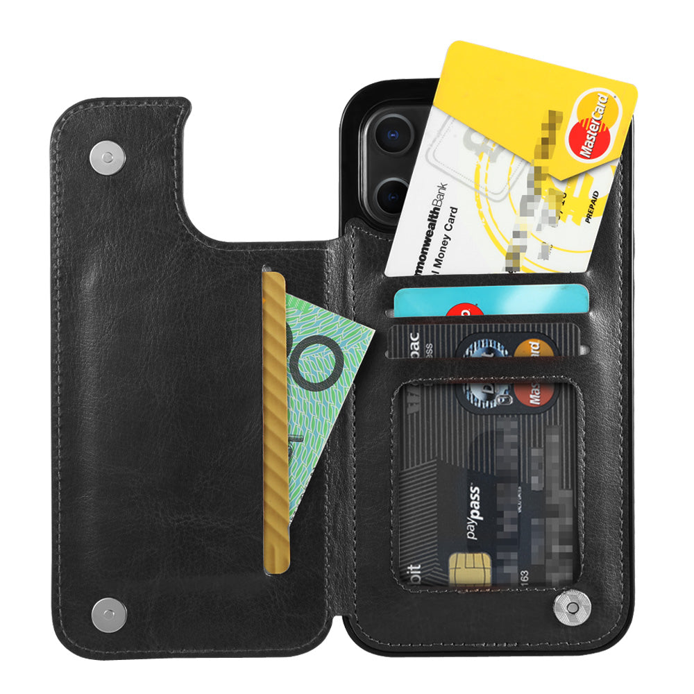 Magnetic Flip Leather Wallet Case for iPhone 16 15 14 13 12 11 XS XR Pro Max Plus mini