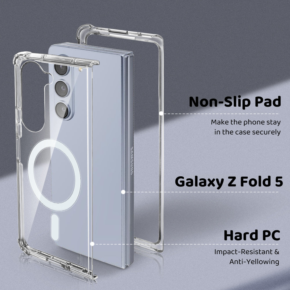 Samsung Galaxy Z Fold 5 Clear Silicone MagSafe Shockproof Bumper Case - Eastlakes Electronics
