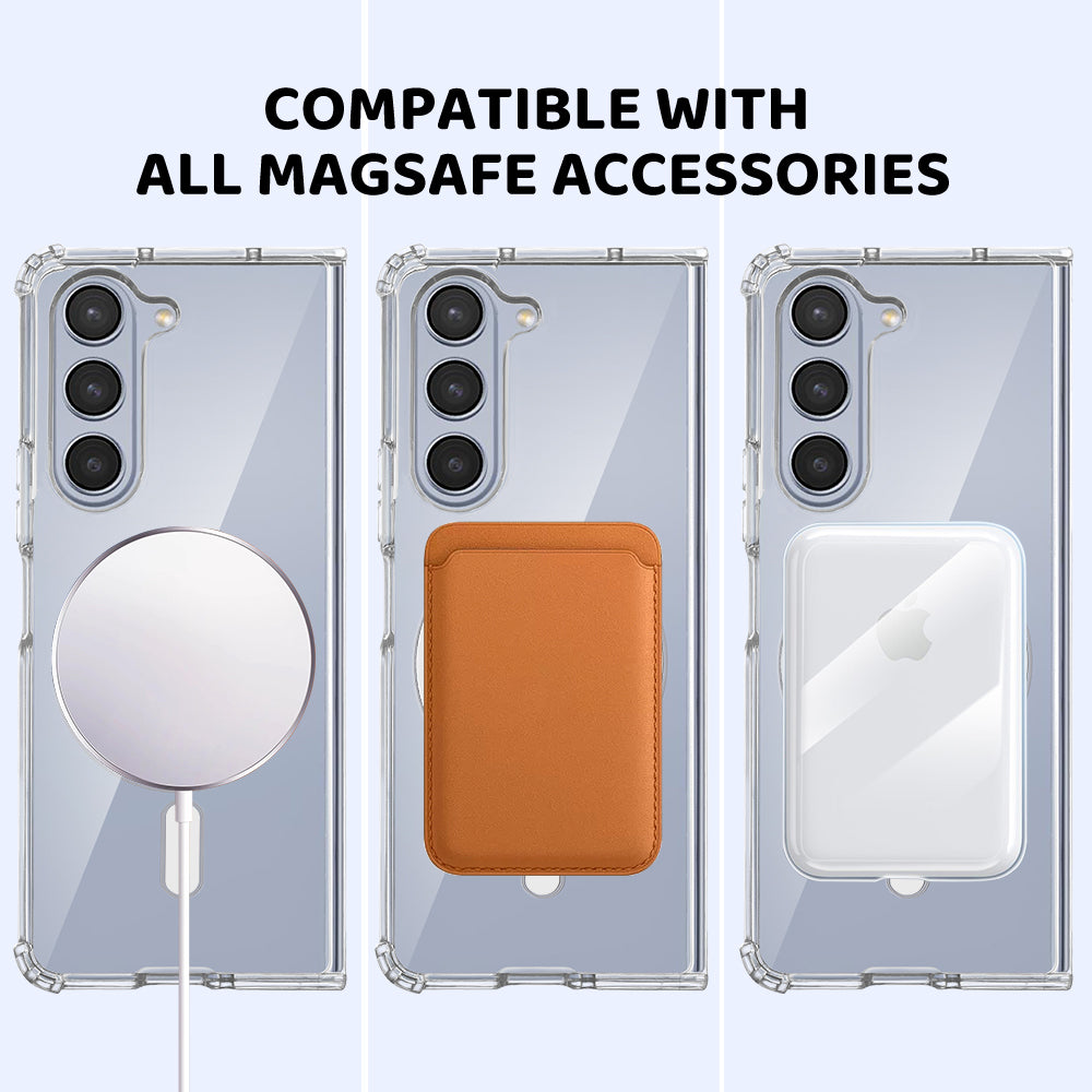 Samsung Galaxy Z Fold 5 Clear Silicone MagSafe Shockproof Bumper Case - Eastlakes Electronics