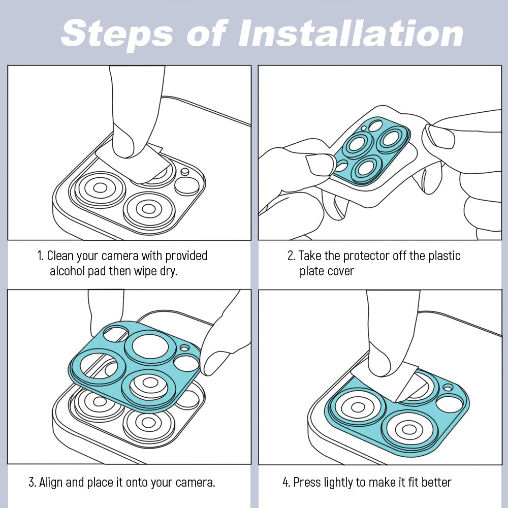 Apple iPhone 15 14 Pro Max Camera Lens Metal Tempered Glass Protector - Eastlakes Electronics