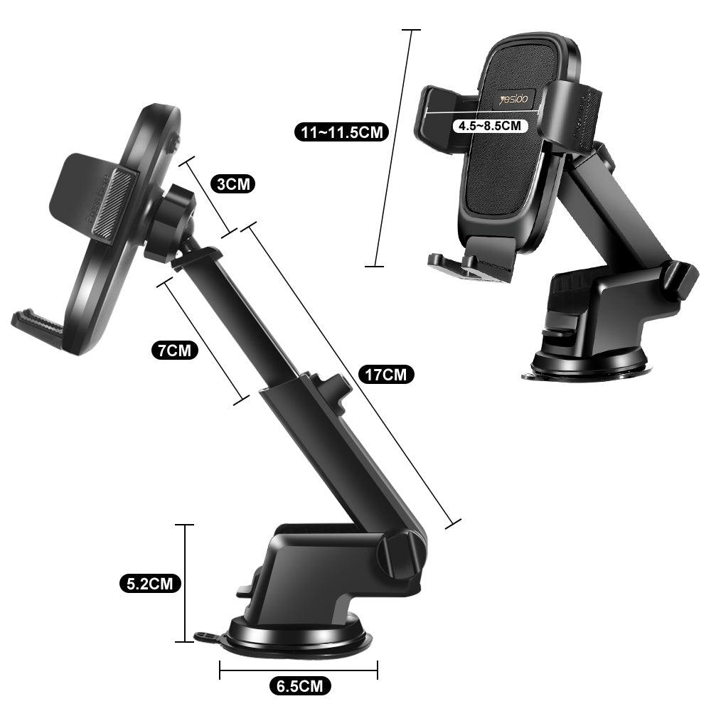 Yesido 360° Universal Windshield Mount Stand Air Vent Car Phone Holder For Apple iPhone Samsung Huawei Smart Phones GPS - Eastlakes Electronics