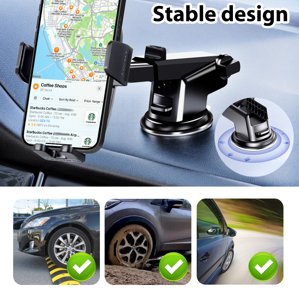 Yesido 360° Universal Windshield Mount Stand Air Vent Car Phone Holder For Apple iPhone Samsung Huawei Smart Phones GPS - Eastlakes Electronics