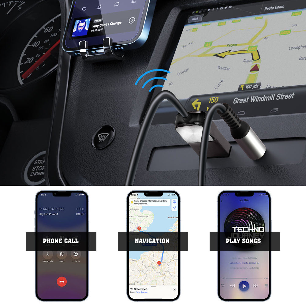 Wireless Bluetooth 5.1 Receiver Dongle Car AUX Music 3.5mm Adapter Cable