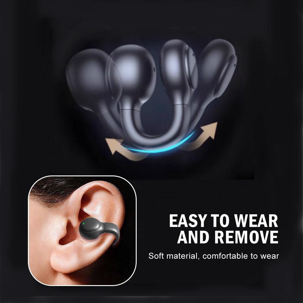 Wireless Ear clip Bluetooth 5.3 Earphones Design Touch Control Headset