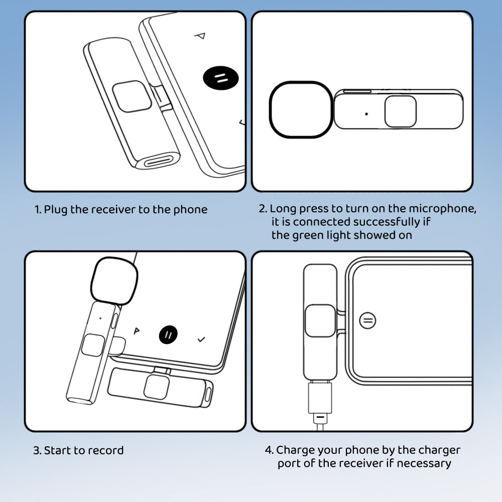 [2 Pack] Wireless Lavalier Lapel Microphone For Phone Vlog Live Streaming