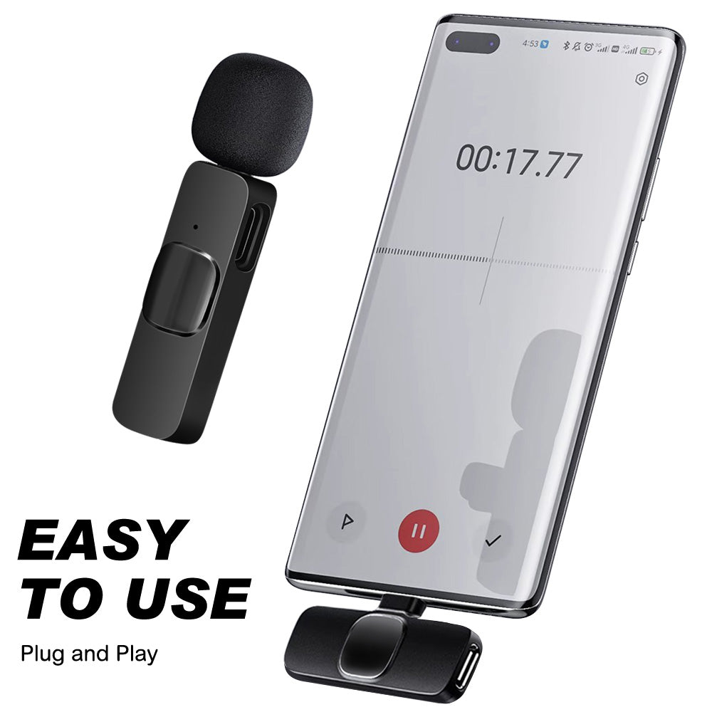 [2 Pack] Wireless Lavalier Lapel Microphone For Phone Vlog Live Streaming