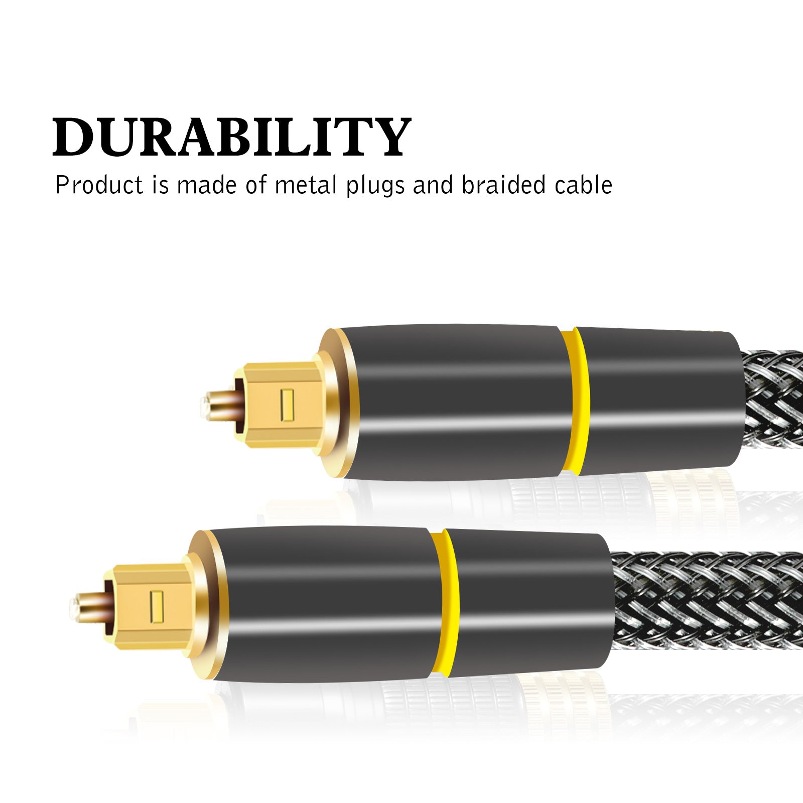 Premium Toslink Optical Fibre Cable Gold Plated Digital Audio Core S/PDIF For TV