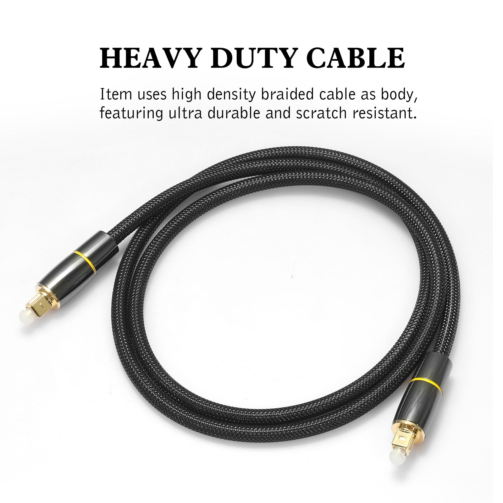 Premium Toslink Optical Fibre Cable Gold Plated Digital Audio Core S/PDIF For TV