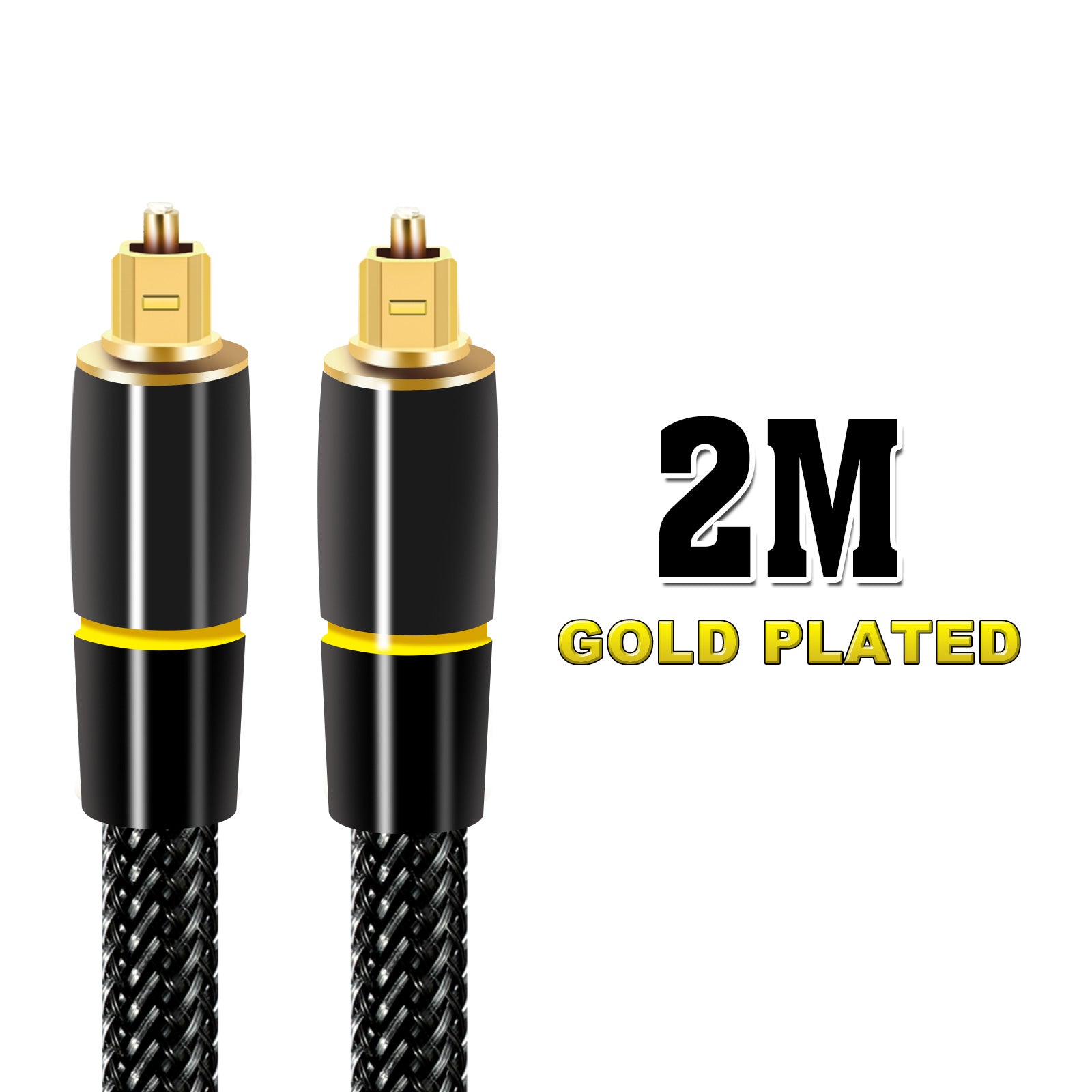 Premium Toslink Optical Fibre Cable Gold Plated Digital Audio Core S/PDIF For TV