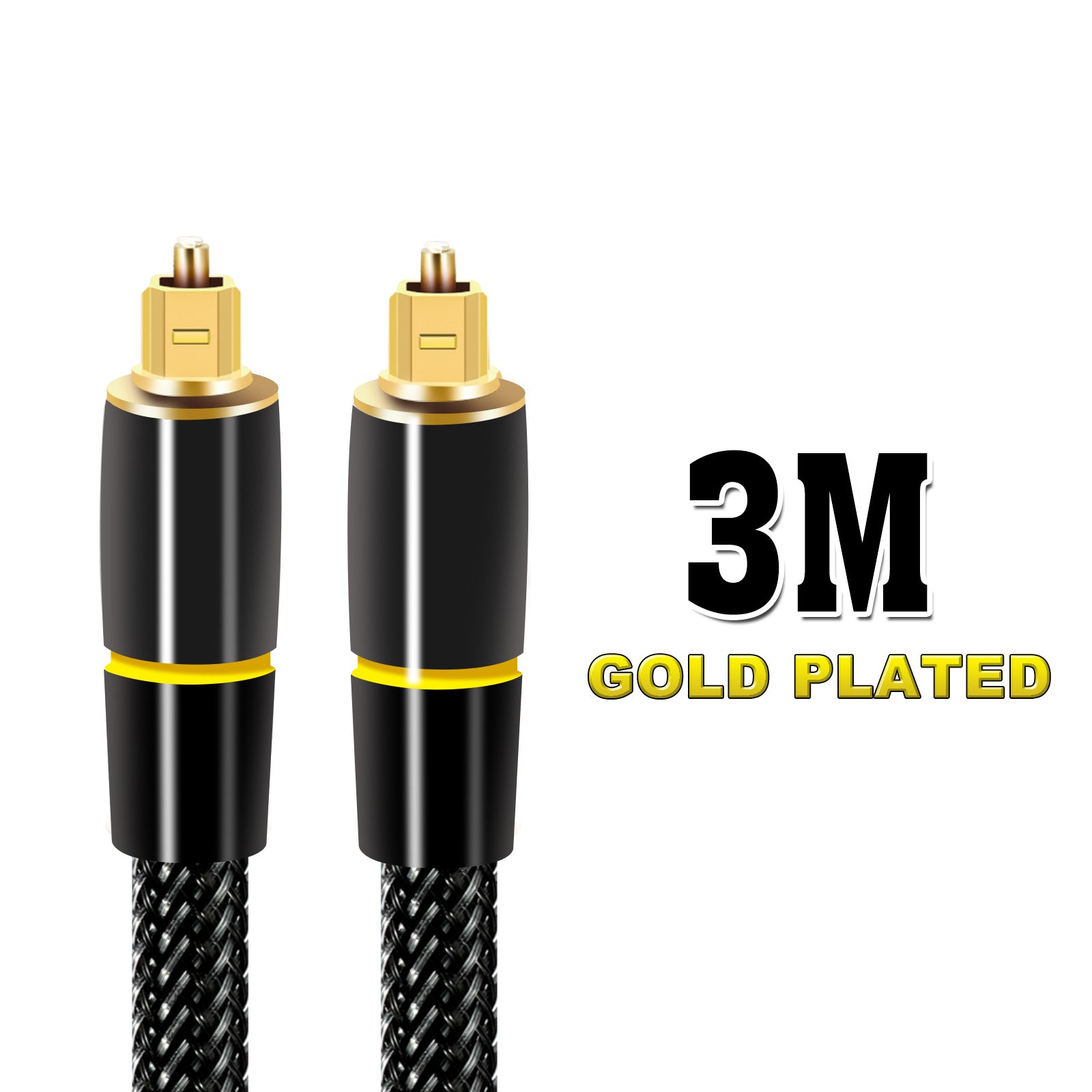 Premium Toslink Optical Fibre Cable Gold Plated Digital Audio Core S/PDIF For TV